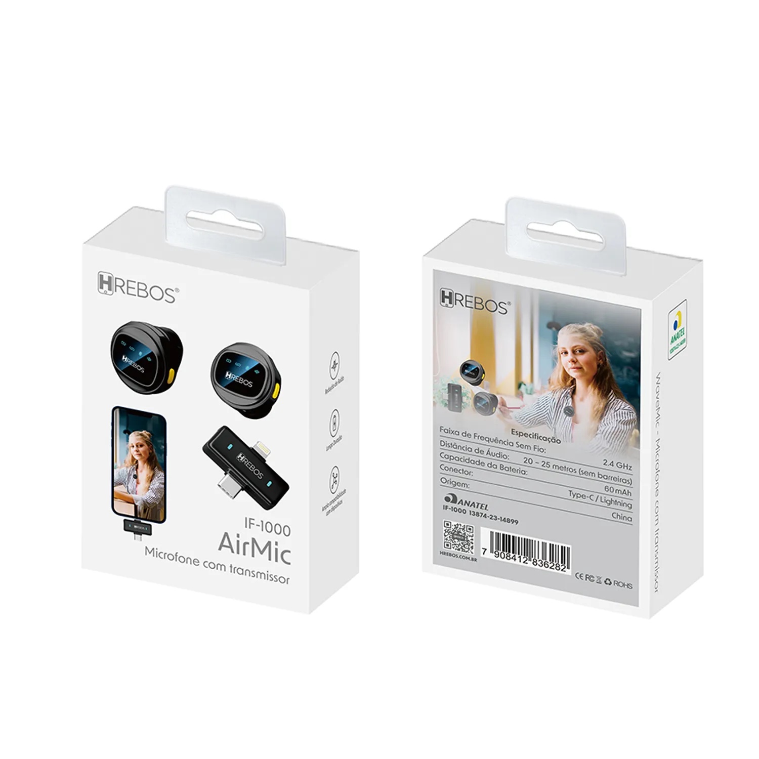 Microfone lapela Herbos